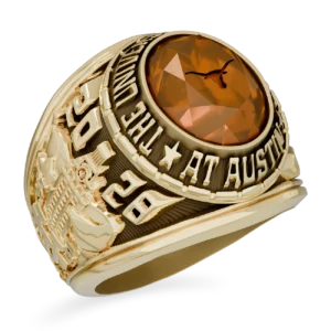 Traditional Men’s Large Ring with Orange Gemstone
